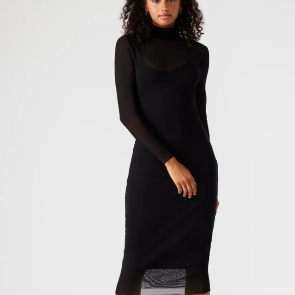 Mesh Bodycon Midi Dress